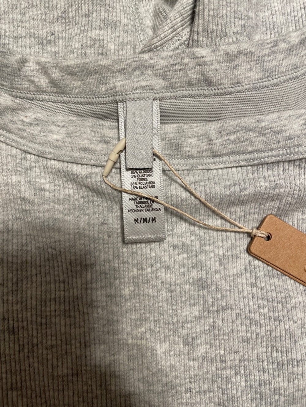 Skims Cotton Rib Onesie Bodysuit Grey - Picture 5 of 8